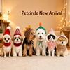 Soft Puppy Knitted Hat Autumn Winter Cat Woolen Hat Pet Button Knit Scarf Hat  Spring Festival