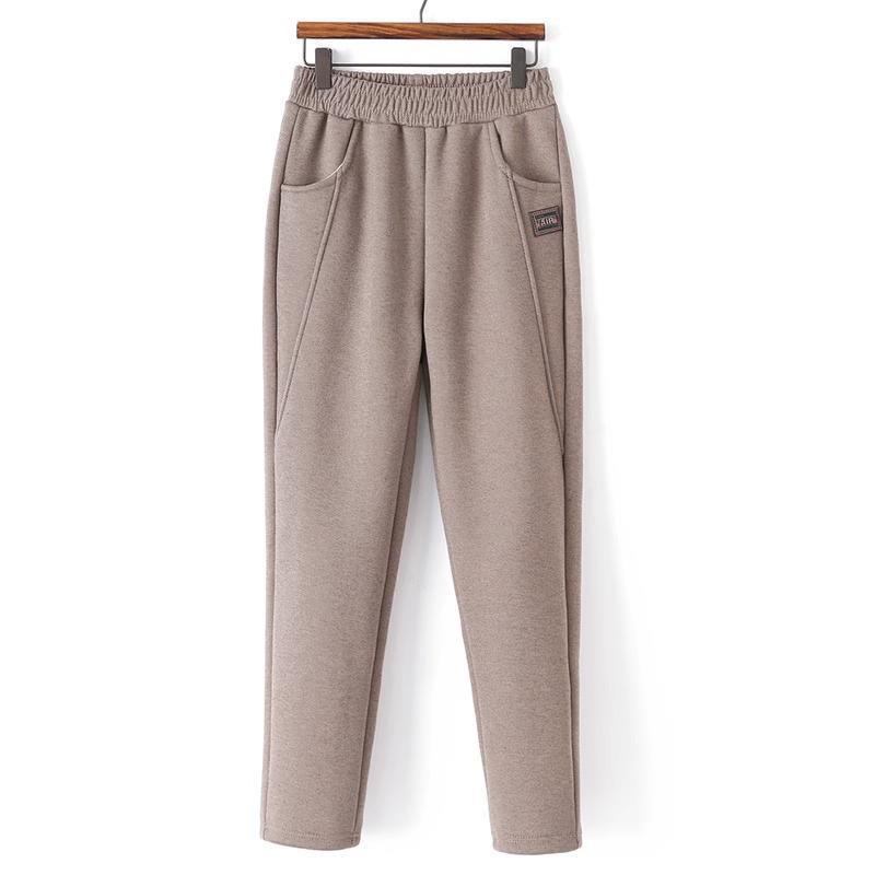 Mom's Thick Fleece Wool Pants for Winter & Middle-Aged Comfort