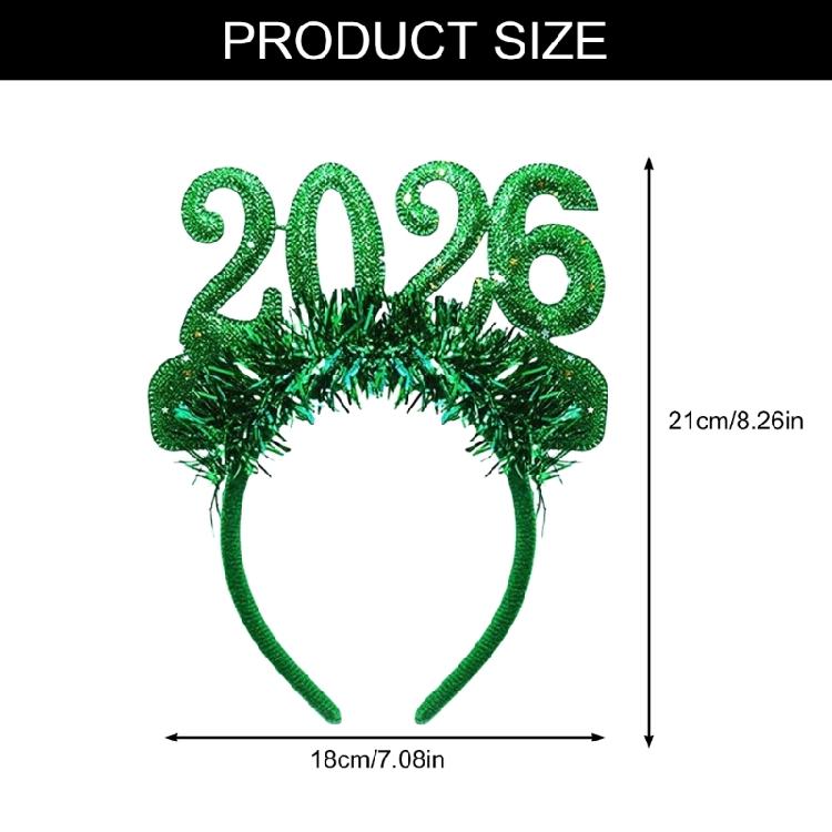 2026 Themed Fabric Hair Accessory Practical Headbands Glittering Numeric Design For Countdown Event Family Gatherings