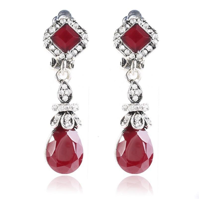 Bohemian Water Drop Square Ear Cuff for Non-Pierced Ears