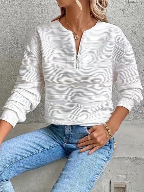 Casual Womens Hoodie With Zipper Long Sleeve Cotton Polyester For Summer Comfort