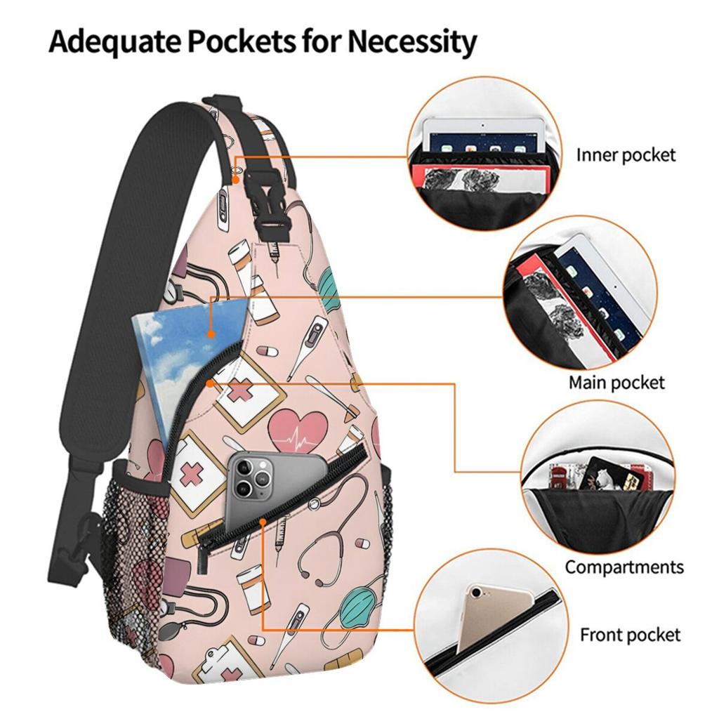 Medical Care Print Small Chest Bag Men's and Women's Best Gift 2D Cartoon Large Capacity Outdoor Sports Leisure Fashion