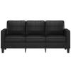 3 Seater Sofa Black 180 Cm Artificial Leather