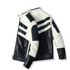 Men's Stand Collar Zipper Jacket Trendy Retro Distressed Men's Motorcycle Jacket