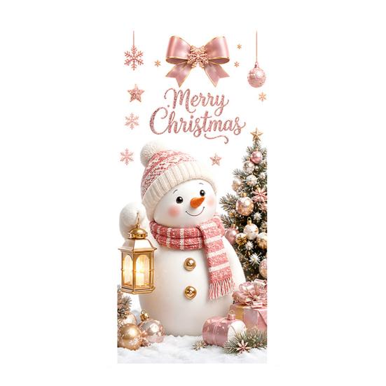 Decorative Stickers for Store Christmas Window Clings, Cute Snowman Santa Penguin Reindeer Durable Sunproof Glass Decal Glass, Reusable Holiday Static