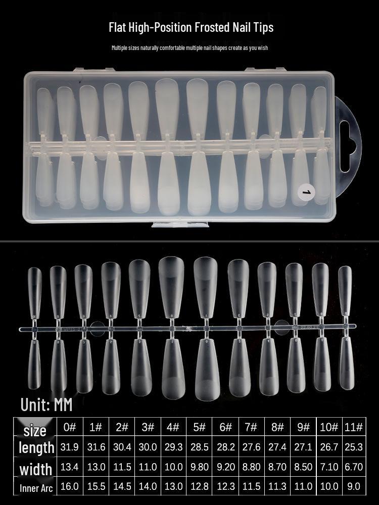 

Ультратонкие бесшовные матовые трапециевидные типсы для ногтей - Плоские, Длинные, Половина покрытия (240 шт.)