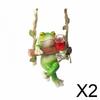 Hanging Frog Swing Figurine Resin Garden Ornament Outdoor Decoration Sculpture Fairytale