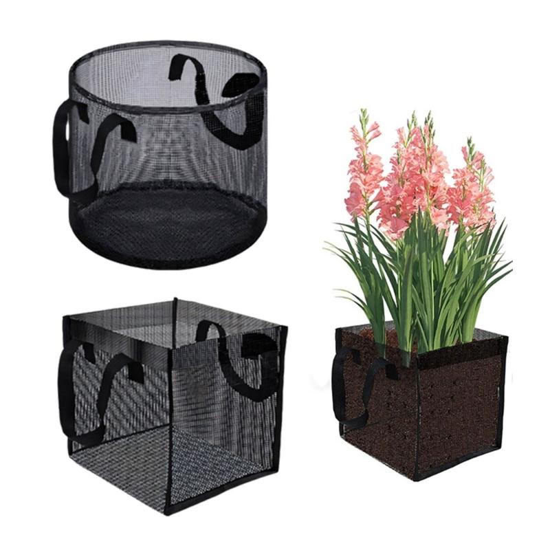 Heavy Type Meshes Plant Baskets with Stable Handle Water Garden Planting Bags for Pond and Water Gardens