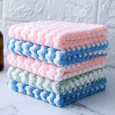 Kitchen Cleaning Rag Coral Fleece Dish Washing Cloth Super Absorbent Scouring Pad Dry And Wet Kitchen Cleaning Towels