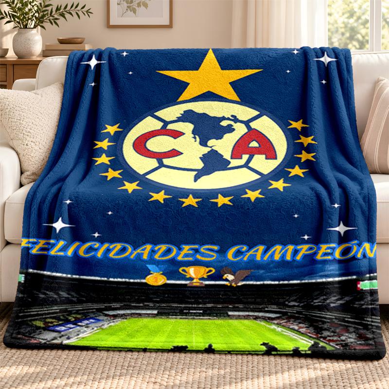 Club America Blanket Flannel Blanket Soft Cozy Plush Throw for Sofa Bed Lightweight Home Decoration Outdoor Camping