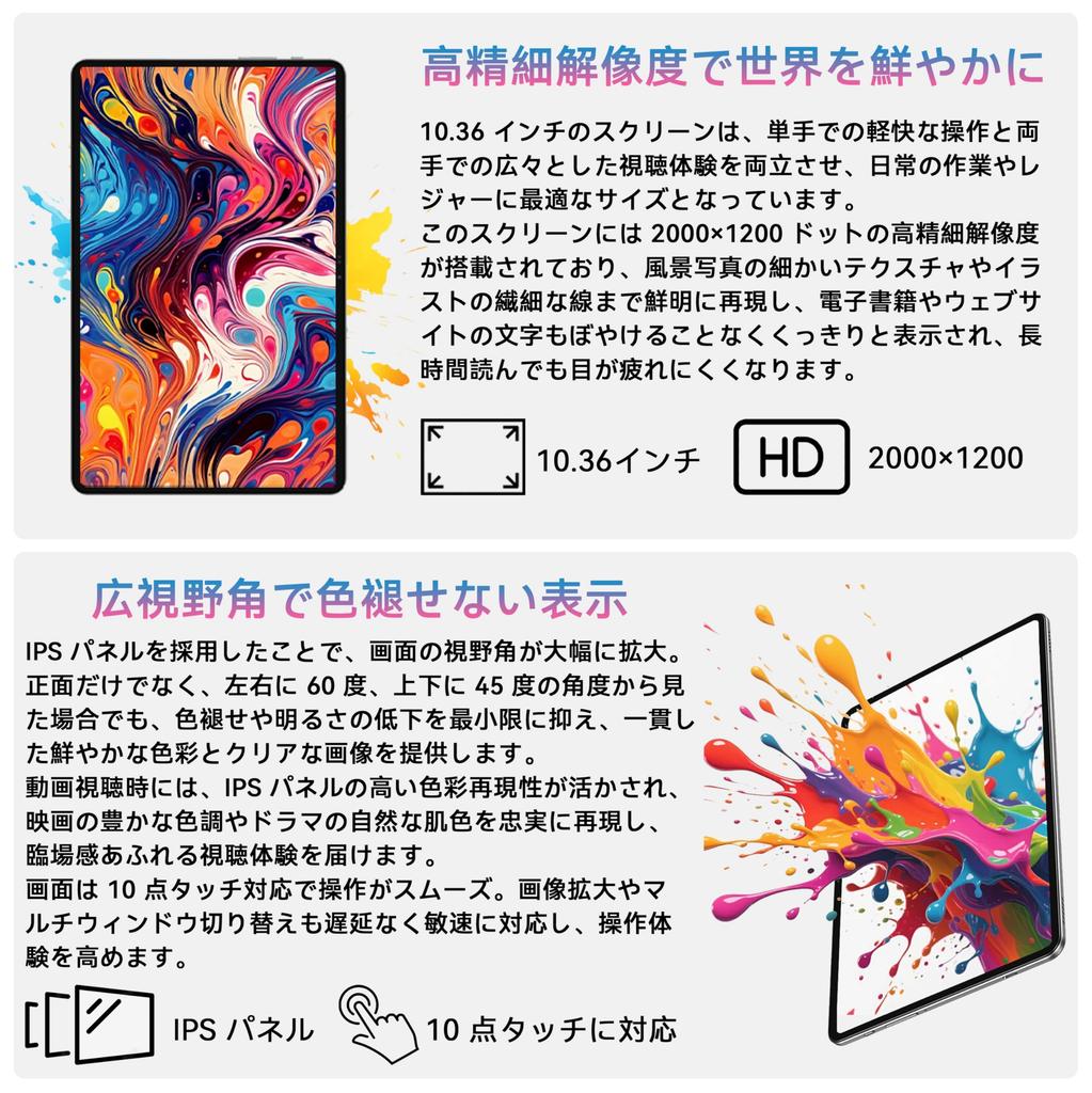 Npad Pro Android Tablet 4G Model Resolution 4 Speakers GSM Certified Widevine L1 Netflix 18W PD Fast Charging 7500mAh 8GB 128GB 1TB Expansion T616 CPU