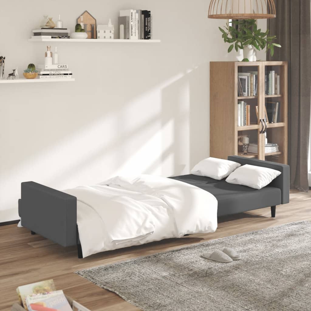 Vidaxl 2-Seater Sofa, Dark Grey, Upholstered In Velvet