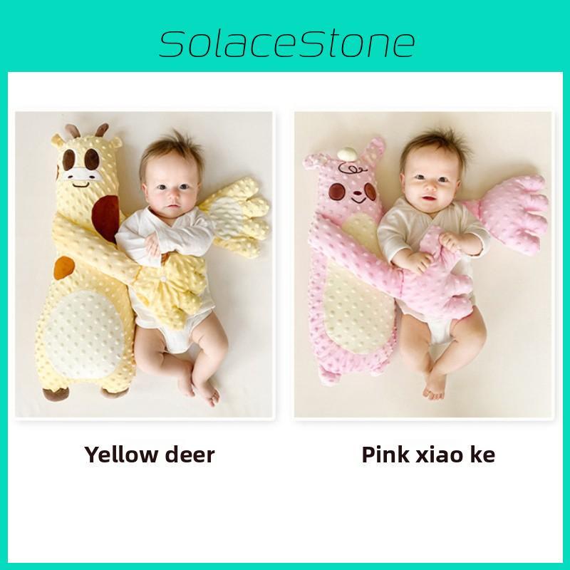 Giraffe Shape Baby Sleep Aid Pillow Hand Palm Toy With Pearl Cotton Filling For Newborns And Infants rosa