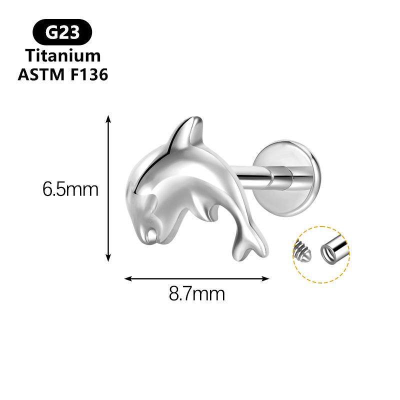 1 Stück G23 Titan Knorpelstecker Labret Lippe für Frauen Flache Rückseite Helix Tragus Gewinde Ohrring Conch Piercing Schmuck