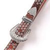 Mei Men's and Women's Leather Belts - Punk Rock Trendy Rhinestone Embellished Wide Belt