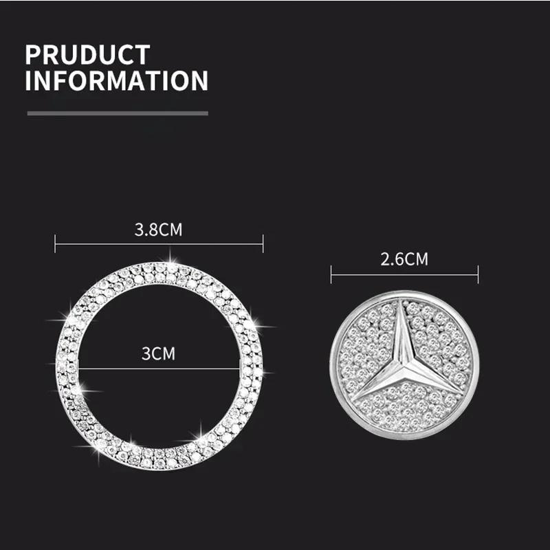 Diamond Car Decor One Click Start Button Engine Start Stop Switch Button Cover for Mercedes Benz W211 W204 W210 W203 CLA GLA ab1
