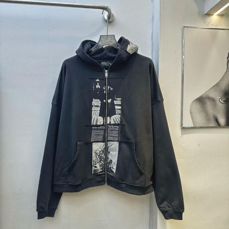 Oversized Unisex Hooded Sweatshirt With Distressed Washed Letter Print Cotton Blend Casual Top Teens Adults