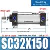 SC63 High Thrust Small Pneumatic Cylinder, Model SC40/50/80/100*125X150X200X500-S