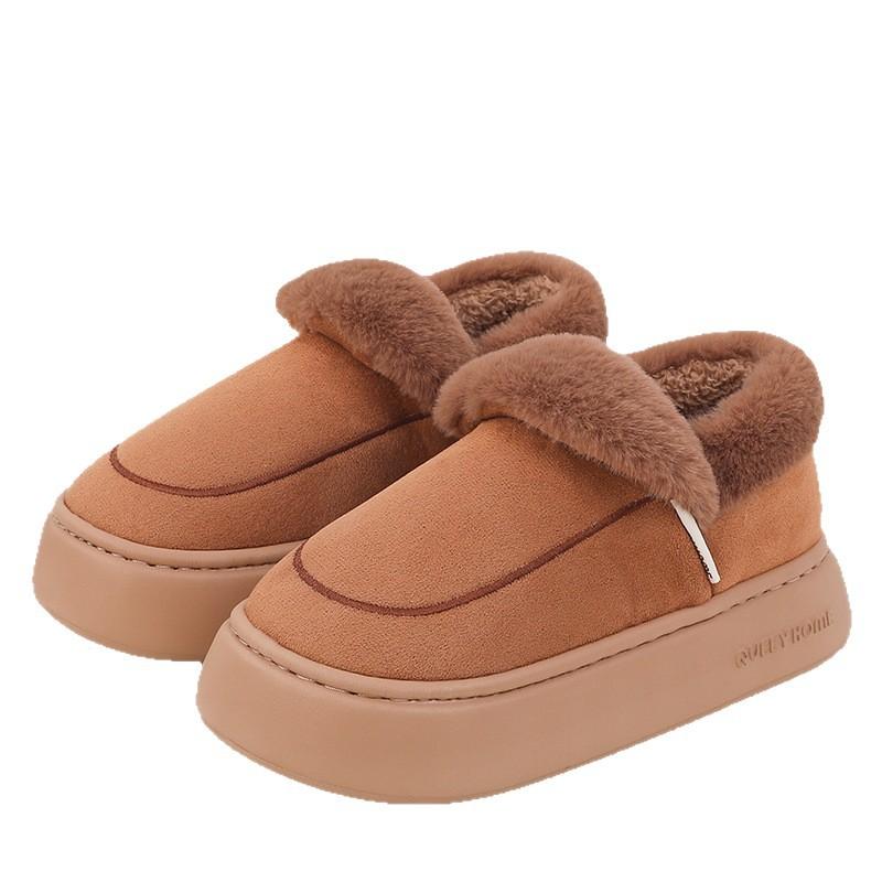 2025 New Cotton Slippers Women's Autumn and Winter Indoor Home Bag and Thick-soled Plush Cotton Slippers Men's Winter Wear