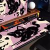 Kawaii Schwarze Katze Muster XXL Gaming-Mauspad, Computerzubehör, Tastatur und Laptop Rutschfeste Gummi-Schreibtischmatte für PC Laptop