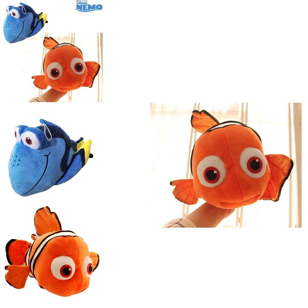 Adorável Peixe-palhaço Nemo de Pelúcia Brinquedo Boneca Peixe Dory Macio e Fofo