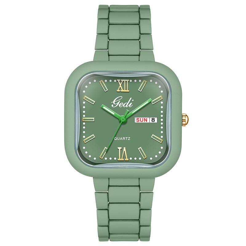 

Gedi Fashion Female Watch With Calendar Function Waterproof Quartz For Office And Daily Wear зелёный