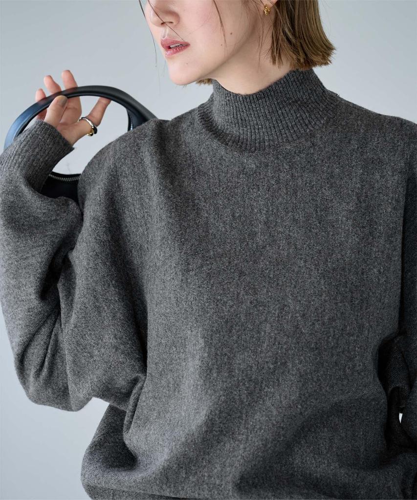 Yours BEXU1745 High Neck Dolman Sleeve Oversized Size Gray Women's Knit, Small,