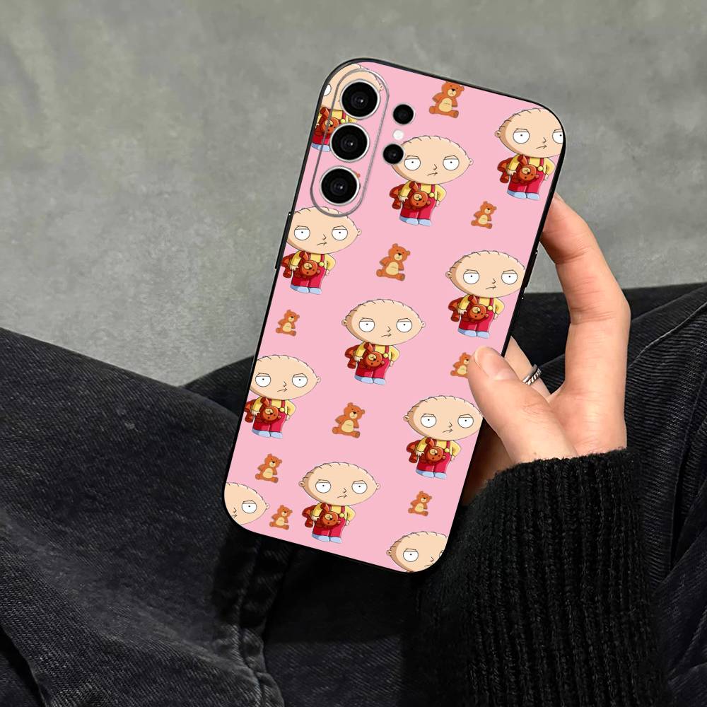 F-Family Funny Guy Phone Case For Samsung S25,S24,S21,S22,S23,S30,Ultra,S20,Plus,Fe,Note,10,9,5G Black Cover