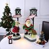  Glowing Satas Snowmans with Lampost Christmas Decoration LED Light Indoor Seasonal Adornment