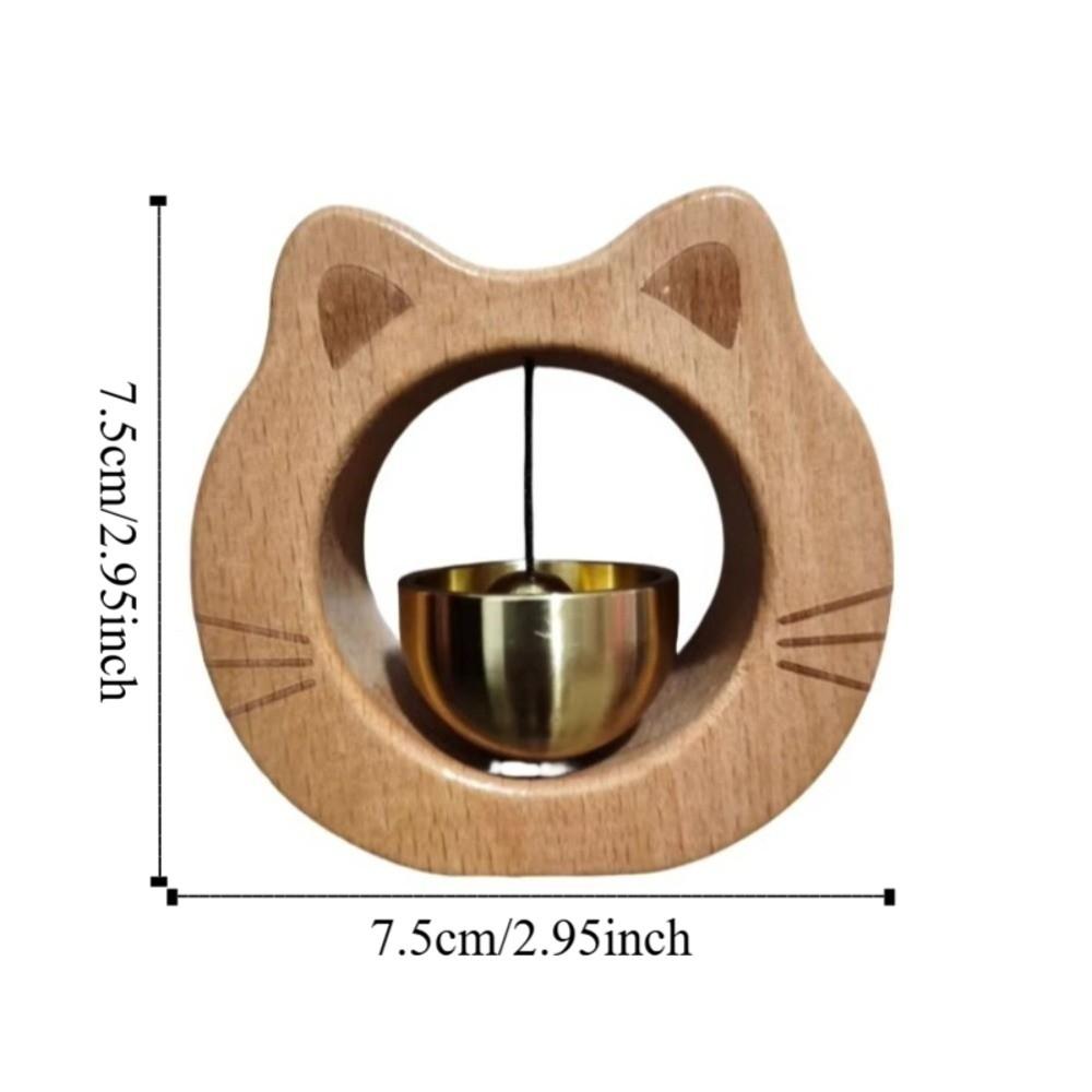 Wall Hanging Entrance Chime Magnetic Wind Chime Cute Cat Wooden Doorbell Apartment
