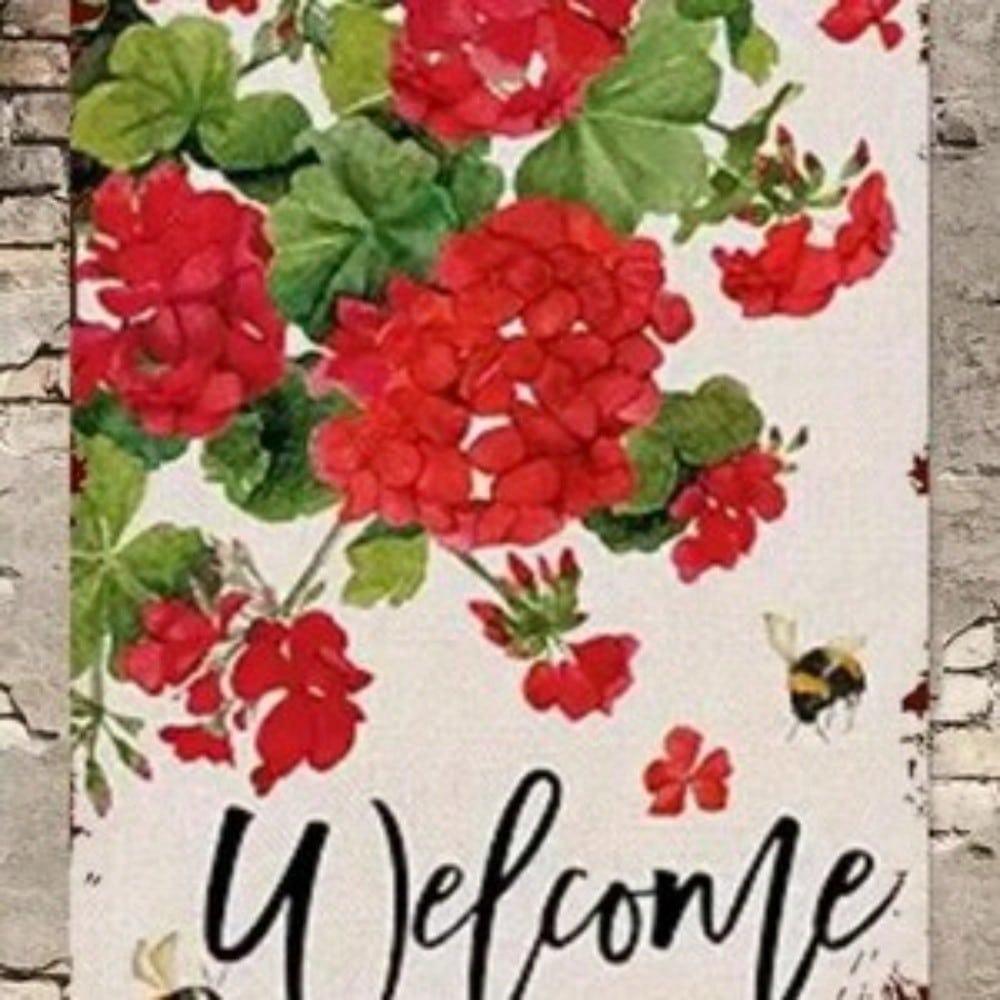 Vintage Flowers Garden Metal Tin Sign Wall Art Decor Rustic Farmhouse