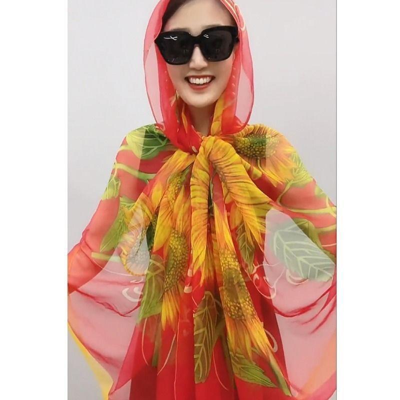 Yourou yarn ginkgo biloba beach towel travel vacation 111 * 181cm silk scarf women's elegant fashion scarf