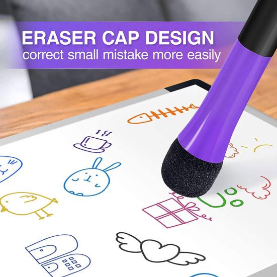 12 Bright Magnetic Dry Erase Markers Fine Tip Assorted Colors Multi-purpose Low Odor Whiteboard Markers for Kids