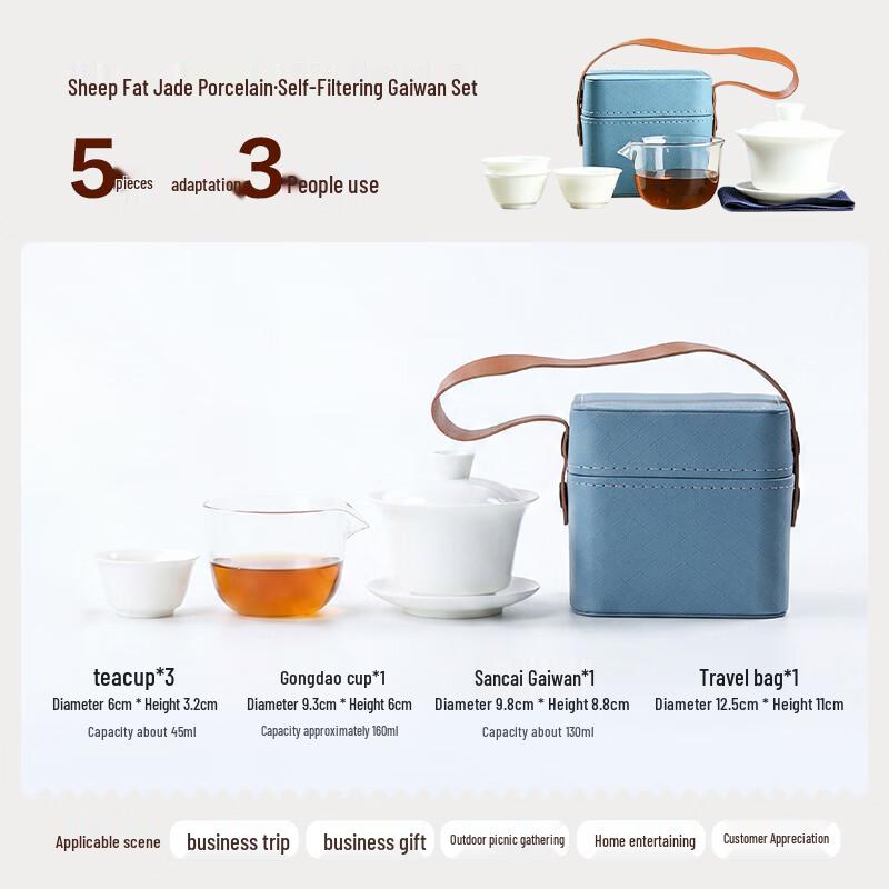 Suet Jade Porcelain Kung Fu Travel Tea Set
