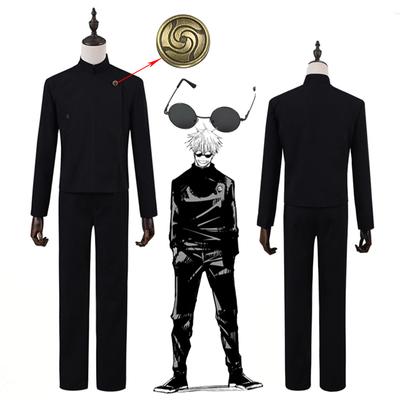 Gojo Satoru Cosplay Uniform Jujutsu Kaisen Kostým Gojo Satoru Cosplay Uniforma pro střední školu Kostýmy s parukou Halloweenské kostýmy pro muže