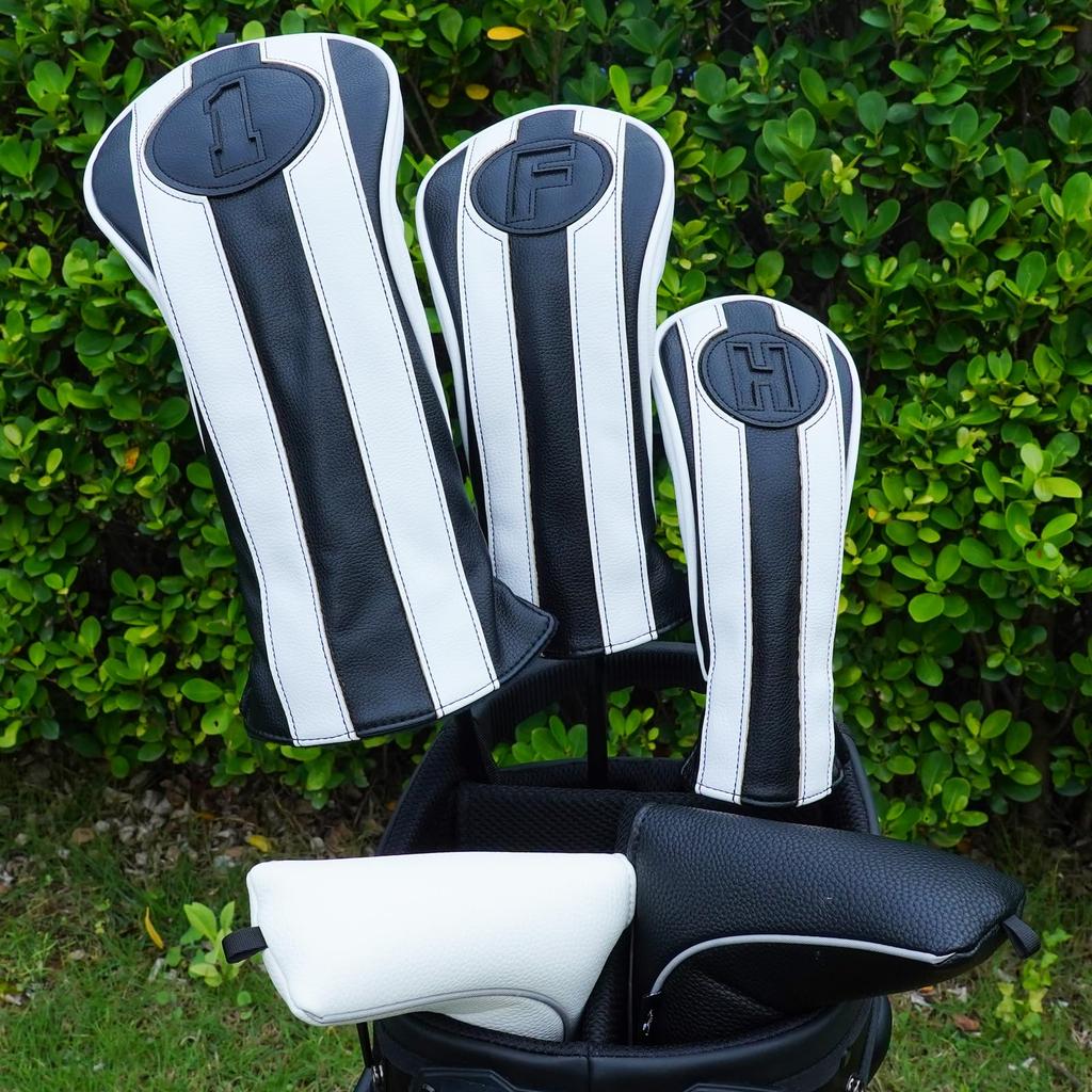 Big Teeth Golf Set Individual Golf Wood Cover Golf Driver Fairway Wood Utility Cover Headcovers, 3-Piece (1 FUT) / Set, Cover, Cover, (DR)