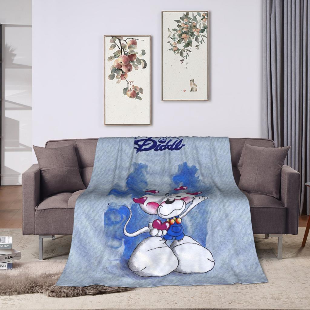 Cartoon D-Diddl Rat Cute Blanket Flannel Winter Breathable Lightweight Throw Blanket for Home Couch Quilt
