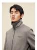 Men's Winter Wool-Blend Coat with Faux Fur Collar and Large Pockets