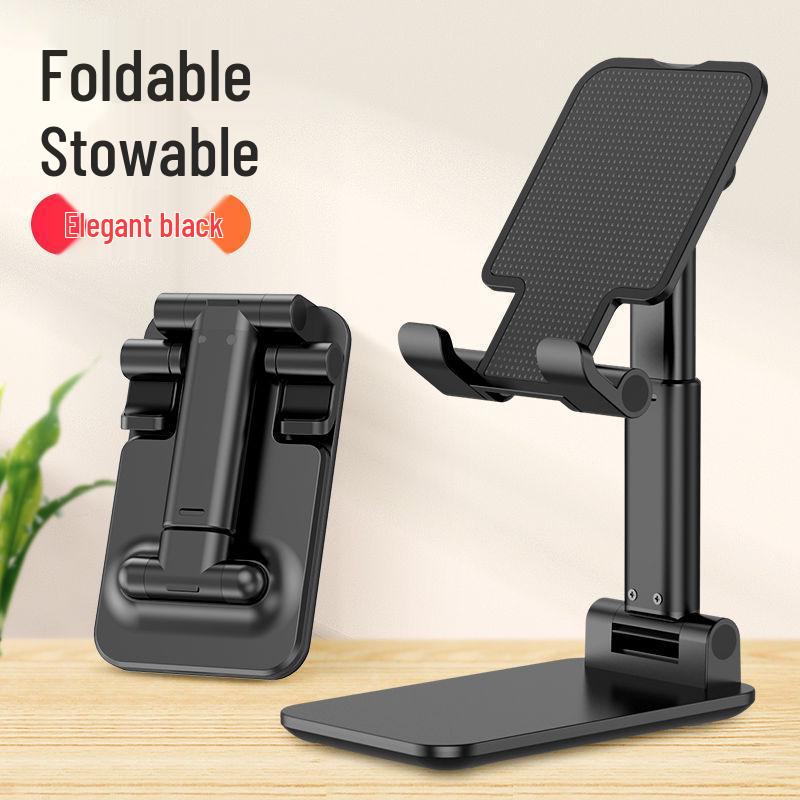 Adjustable Telescopic Phone Holder for Desktop & Mobile - Portable, Universal, and Foldable. Standard чёрный