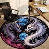 1pc Dragon Yin Yang Chair Carpet for Office, Round Non Slip Durable Large Size Office Carpet, Suitable for Office