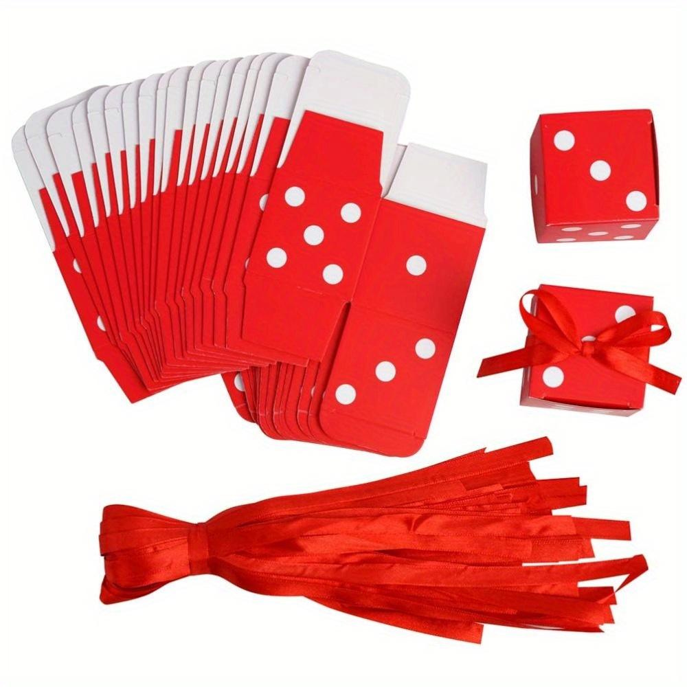 25pcs Dice-shaped Gift Boxes with Ribbon Paper Gift Packaging Box for Party Decoration Storage Box DIY Small Gift Boxes Wedding Bridesmaid