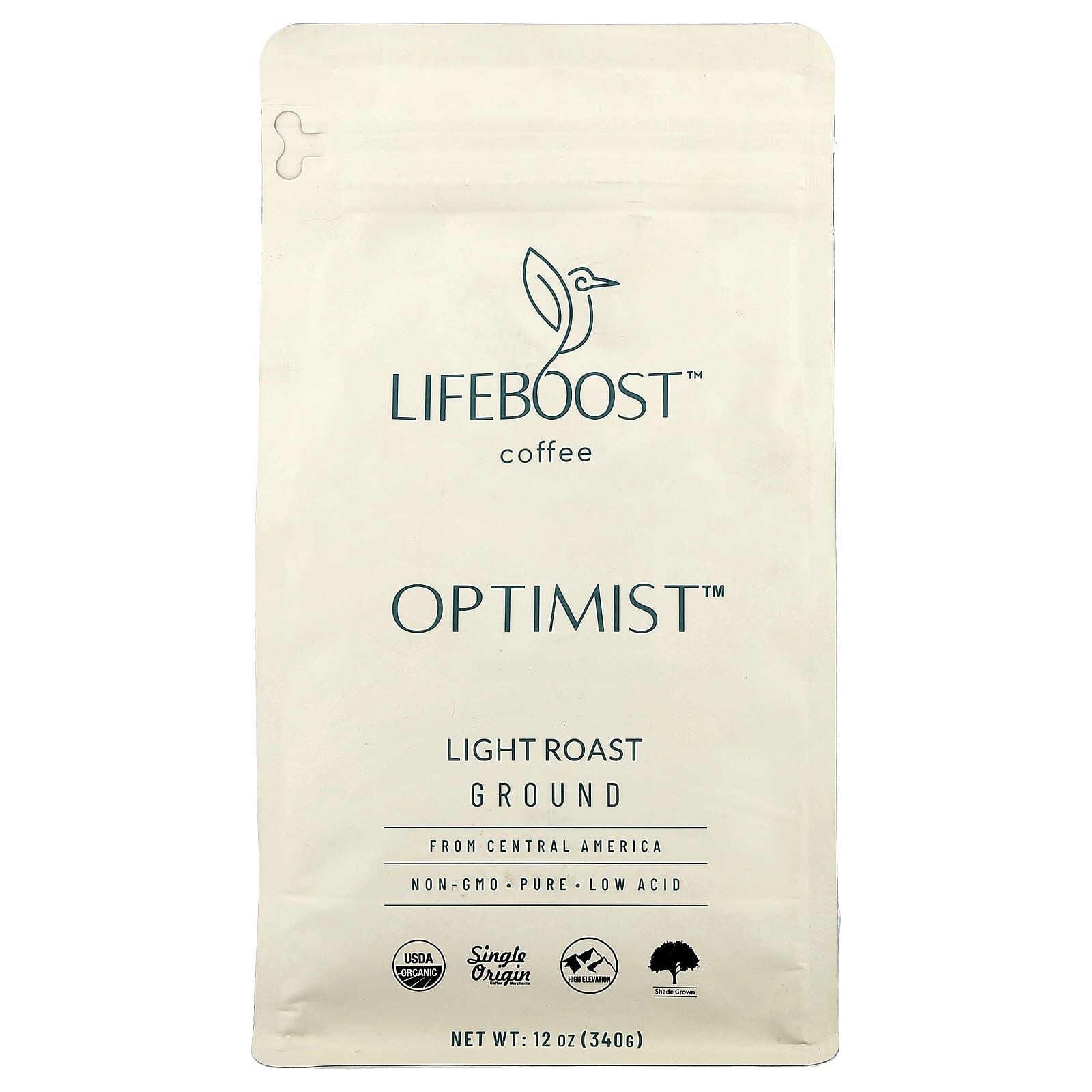 

Lifeboost, Кофе, Optimist™, Молотый кофе, Легкая обжарка, 340 г (12oz)
