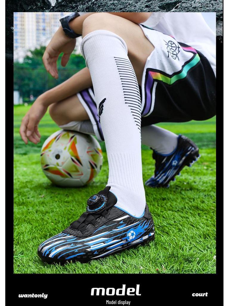Cross-Border TF Studded Children's Football Shoes for Primary Students – AG Rotating Button for Training