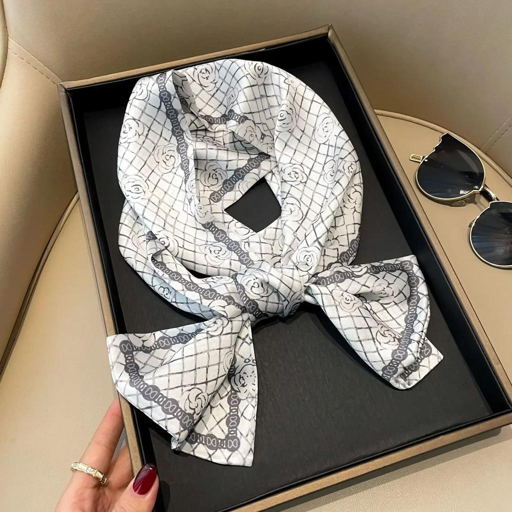 17*150cm Ribbon Silk Scarfs Female Luxury Design Hair Band Skinny Scarf Neck Ties Women Bag Scarves Neckerchief Foulard Lady