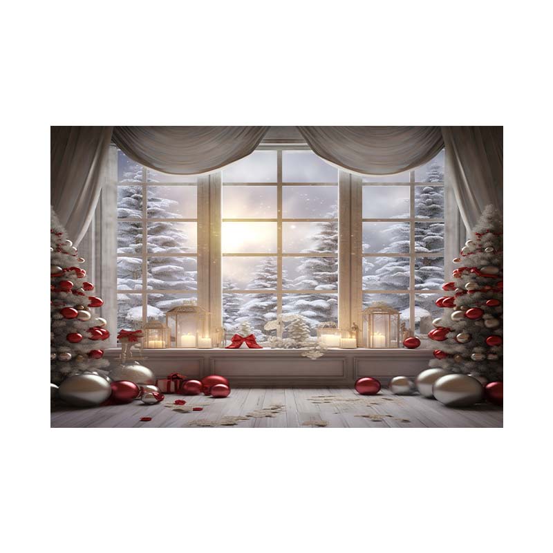Indoor Window Sill Winter Snow Scene Children Shooting Background Cloth Background Wall Decoration Photo Cloth