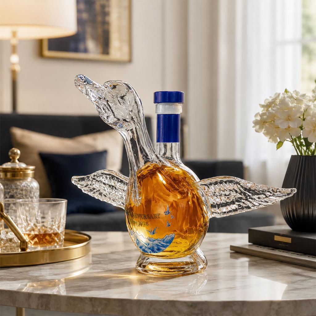 Decorative Borosilicate Glass Liquor Bottle for Home Bar - Shaped Design