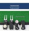 Spring-Loaded Foldable Golf Green Repair Fork with Detachable Marker - Zinc Alloy Construction