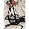 New style romantic love embroidery sexy suspenders see-through mesh with underwires