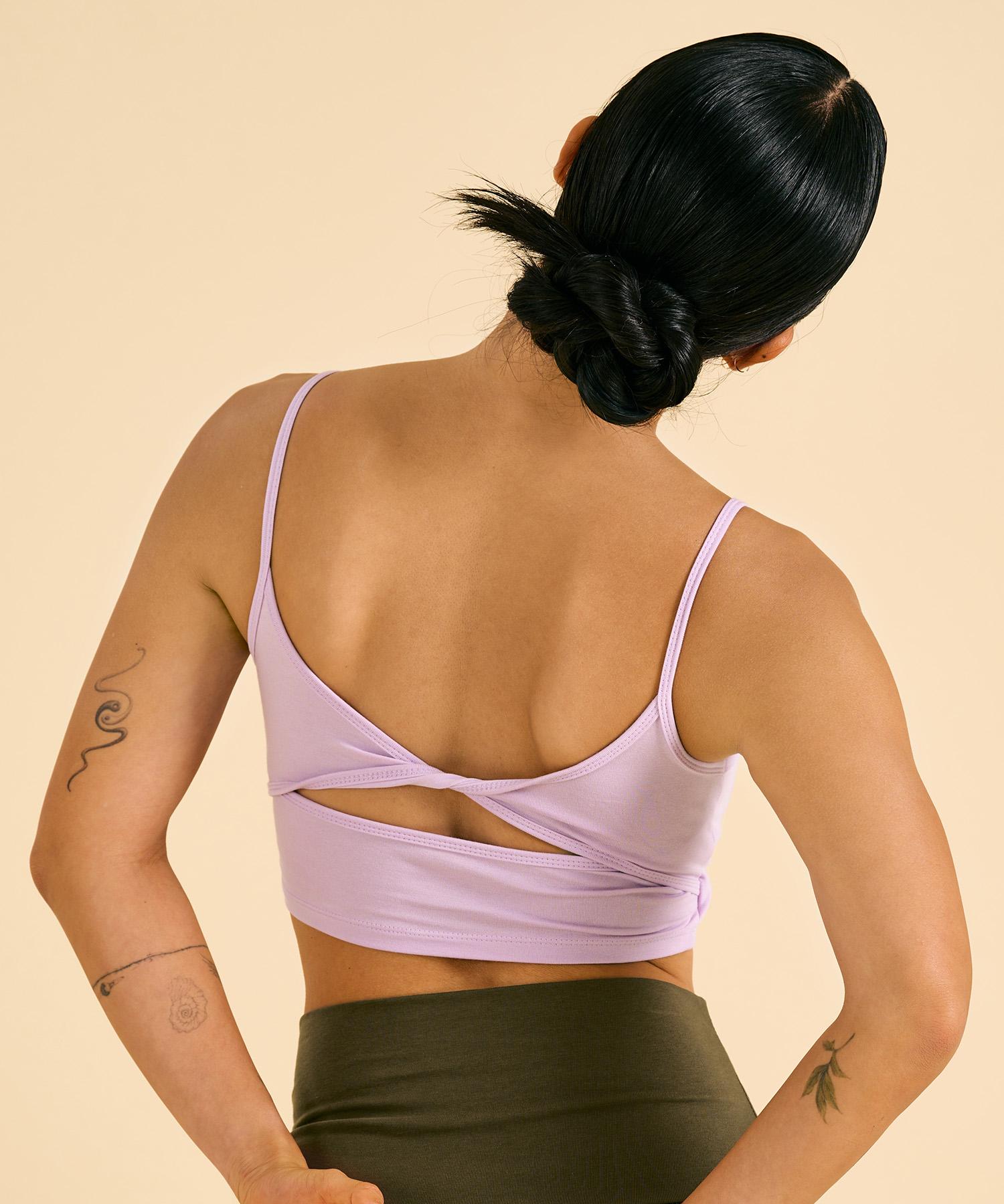 Diyani Turn Crop Bra Top (Lilac) S