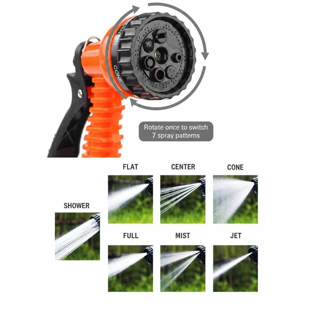 7 Spraying Functions Garden Watering Hose Lightweight Durable Materials High Pressure Water Sprayer Rubber Car Wash Sprayer